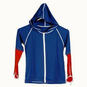 SPZ UV protection to the max 10 boy hooded LS full zip shirt jacket EUC